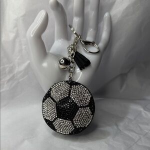 Crystal Soccer Ball Puffy Keychain/Bag Charm